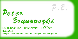 peter brunovszki business card